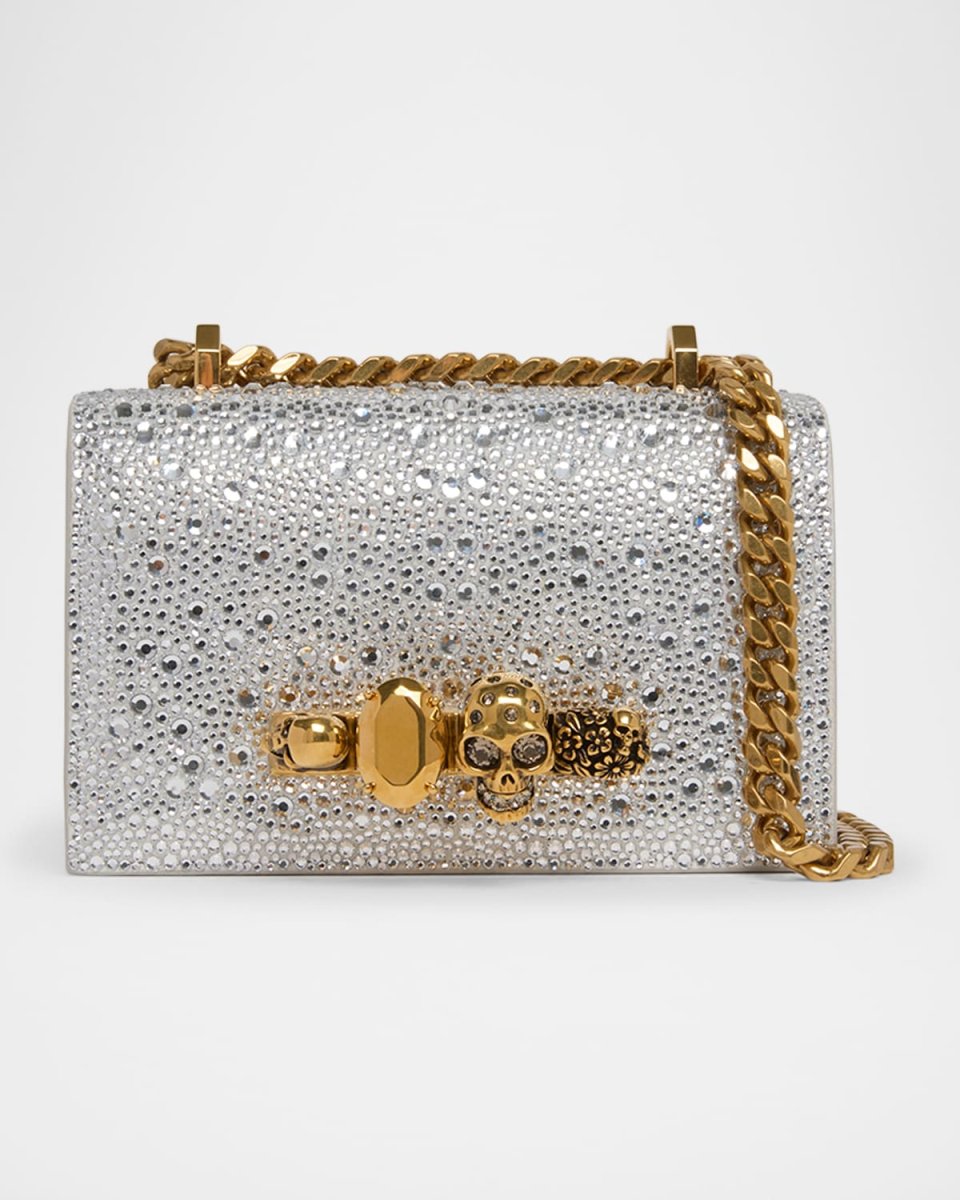 Mini Skull Jewel Embellished Chain Shoulder Bag